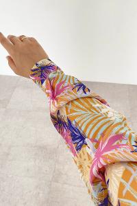 Ocher Shirt Collar Long Arm Cotton Printed Shirt