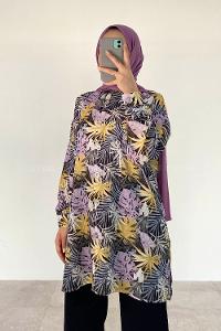 Black Shirt Collar Long Arm Cotton Printed Shirt