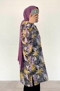 Black Shirt Collar Long Arm Cotton Printed Shirt