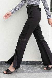 Black Crepe Fabric High Waist Material Pants
