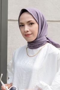 Lamelif Keten Eşarp Leylak