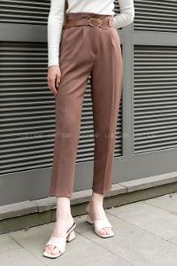 Bitter Brown Cotton Fabric High Waist Comfortable Pants