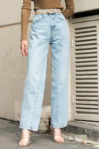 Ice Blue Denim High Waist Denim Pants