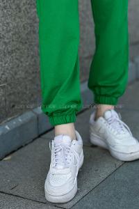 Green Elastic Trousers High Waist Regular Cut Bottom Tracksuit