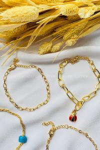 Gold-4 Belted Gold Straight Wristband