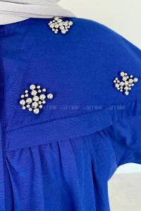 Sax Shirt Collar Long Arm Cotton Unprinted Shirt