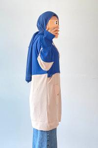 Indigo Hood Neck Ayrobin Unprinted Tunic