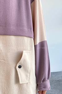 Lilac Hood Neck Ayrobin Unprinted Tunic