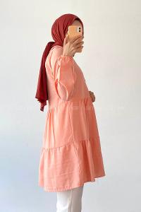 Salmon Shirt Collar Long Arm Unprinted Shirt