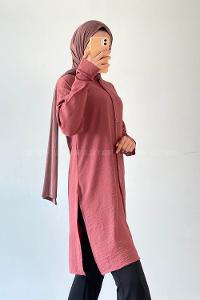 Rose Shirt Collar Long Arm Cotton Fabric Unprinted Shirt