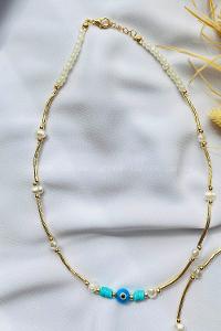 Gold-3 Gold Straight Necklace