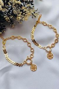 Gold-1 Belted Silver Straight Wristband