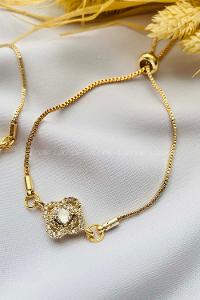 Gold Buckle Silver Drop Wristband