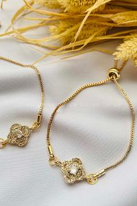 Gold Buckle Silver Drop Wristband