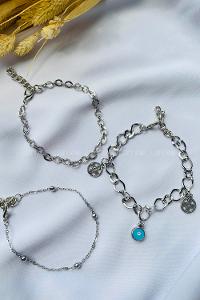 Silver-8 Belted Gold Straight Wristband