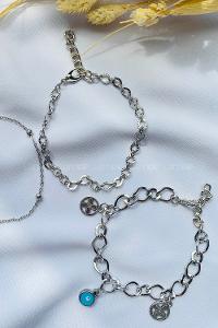 Silver-8 Belted Gold Straight Wristband