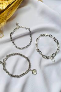 Silver-1 Belted Gold Straight Wristband