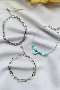 Silver2 Belted Gold Straight Wristband