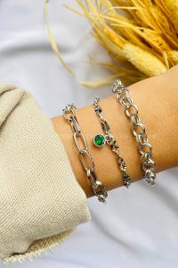 Silver-7 Belted Gold Straight Wristband