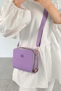 Lilac Buckle Skin Hand Bag Arm Bag Bag