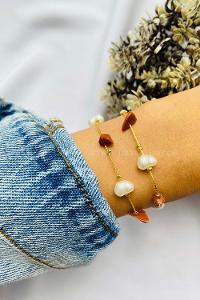 Brown Belted Gold Straight Wristband