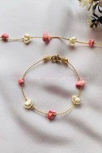 Pink Belted Gold Straight Wristband