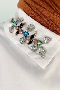 White Shirt Collar Cotton Unprinted Dresess