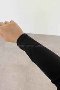 Lamelif Bisiklet Yaka Kaşkorse Body Siyah