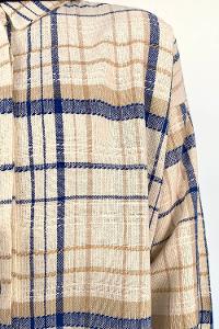 Saxe Shirt Collar Long Arm Linen Printed Shirt