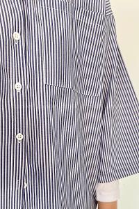 Blue Shirt Collar Half Arm Arm Viscose Fabric Printed Shirt