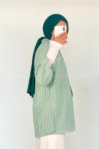 Green Shirt Collar Half Arm Arm Viscose Fabric Printed Shirt