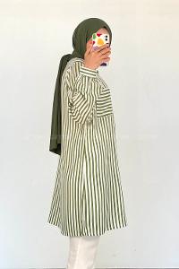 Grassgreen Shirt Collar Long Arm Viscose Fabric Unprinted Shirt