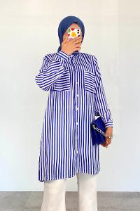 Saxe Shirt Collar Long Arm Viscose Fabric Unprinted Shirt