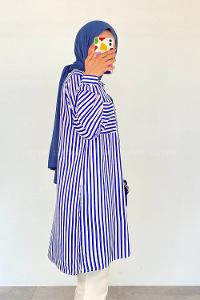 Saxe Shirt Collar Long Arm Viscose Fabric Unprinted Shirt