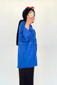 Saxe Shirt Collar Half Arm Arm Viscose Fabric Unprinted Shirt