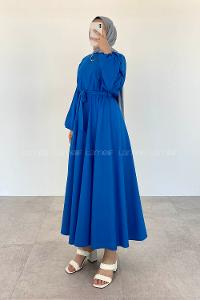 Saxe Medium Crew Neck Linen Unprinted Dresess