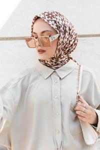 Brown Cotton Fabric Straight Shawl