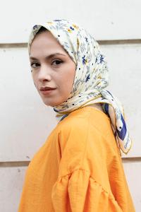 Ocher Cotton Fabric Straight Shawl