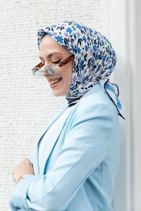 Indigo Cotton Fabric Straight Shawl