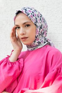 Pink Cotton Fabric Straight Shawl
