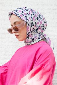 Pink Cotton Fabric Straight Shawl