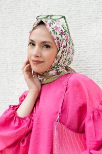 Dark Green Cotton Fabric Straight Shawl