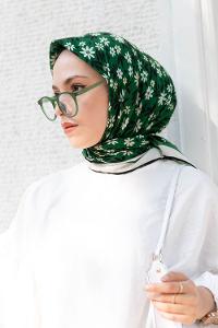 Emerald Green Cotton Fabric Straight Shawl