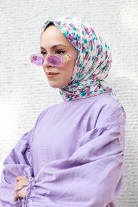 Violet Color Cotton Fabric Straight Shawl