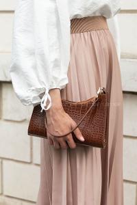 Tan Buckle Skin Hand Bag Bag