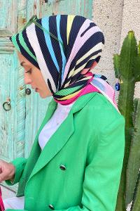 Fuchsia Wool Printed Scarf