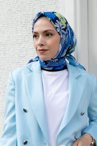 Saxe Cotton Fabric Straight Shawl