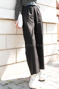 Black Viscose Fabric High Waist Comfortable Pants