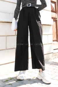Black Viscose Fabric High Waist Comfortable Pants