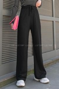 Black Cotton High Waist Comfortable Pants